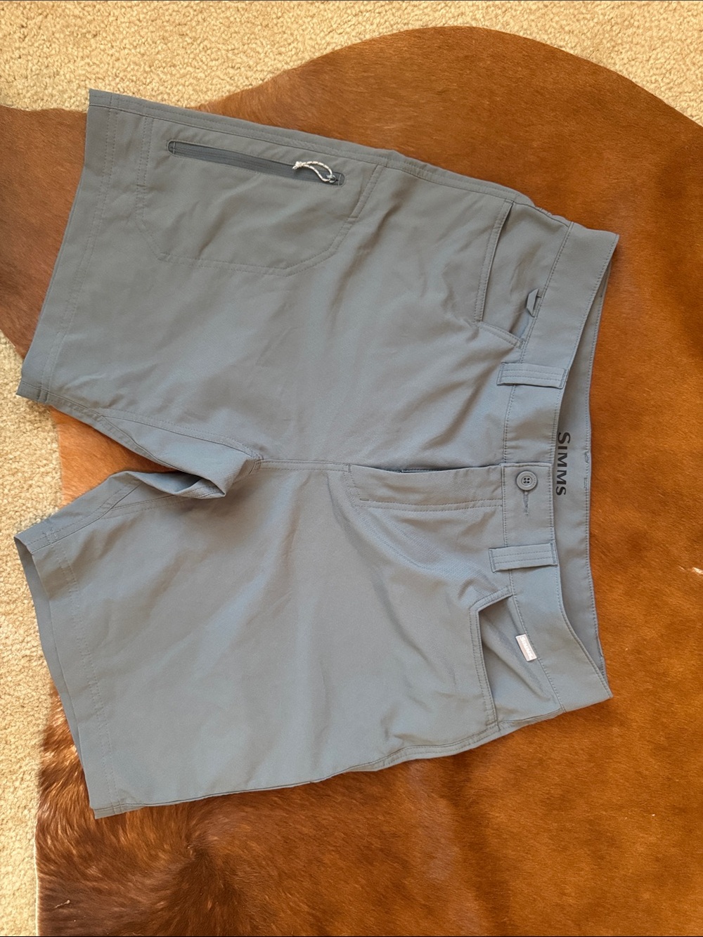 Simms Men's Gray Quick-Dry Fishing Shorts
